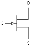 N溝道JFET的電路符號